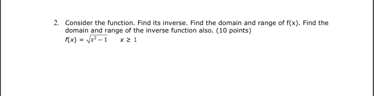 how do you find the domain and range of an inverse function