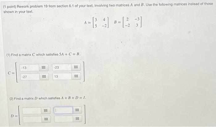 Solved (1 Point) Rework Problem 19 From Section 6.1 Of Your | Chegg.com