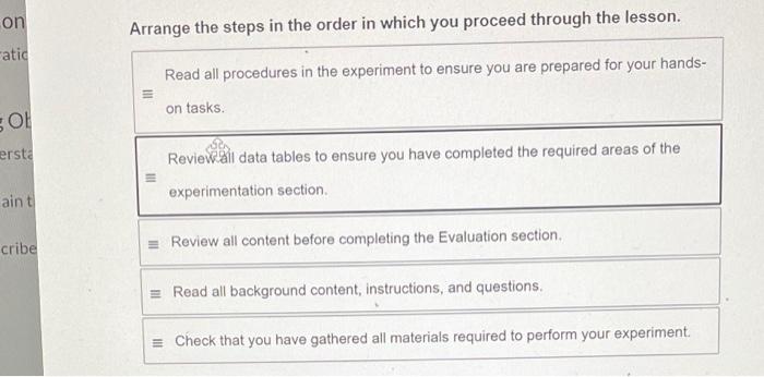 solved-arrange-the-steps-in-the-order-in-which-you-proceed-chegg