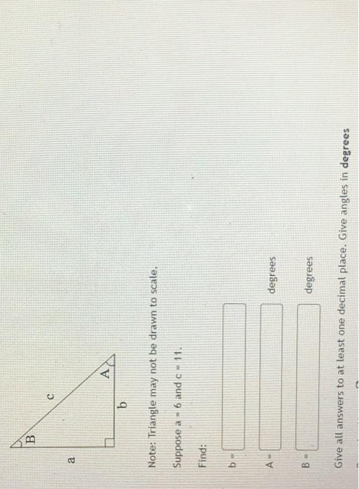 Solved A Find: B B Note: Triangle May Not Be Drawn To Scale. | Chegg.com