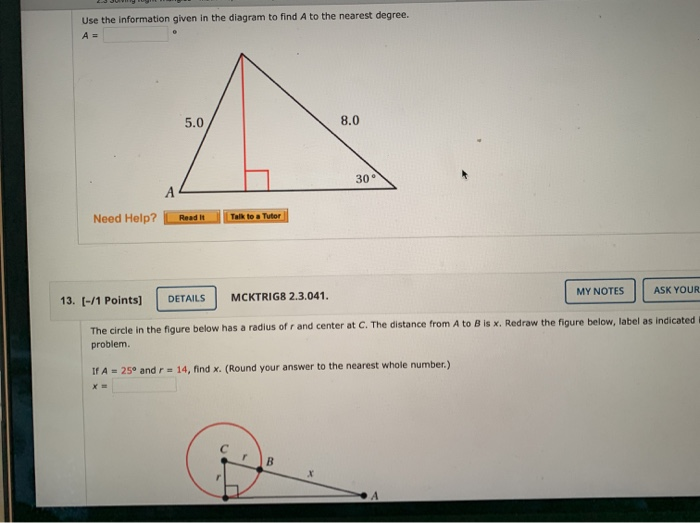 Solved: Use The Information Given In The Diagram To Find A... | Chegg.com