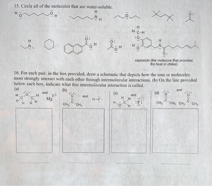 Solved 15. Circle all of the molecules that are