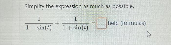 Solved Simplify the expression as much as as much as | Chegg.com