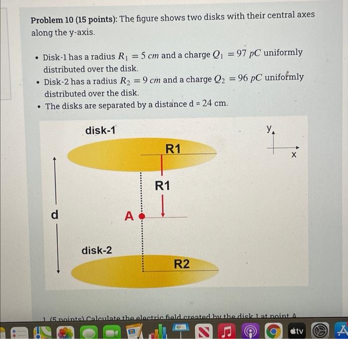 Solved Problem 10 (15 points): The figure shows two disks | Chegg.com