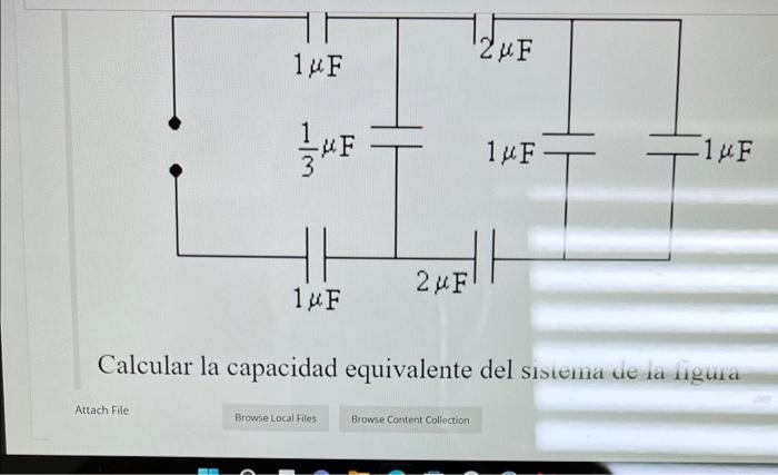 Calcular la capacidad equivalente del sisiema de ia íguía