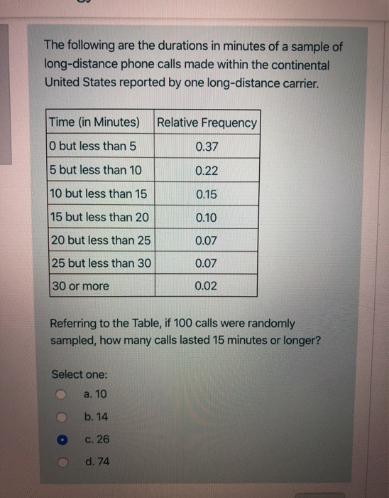 solved-the-following-are-the-durations-in-minutes-of-a-chegg