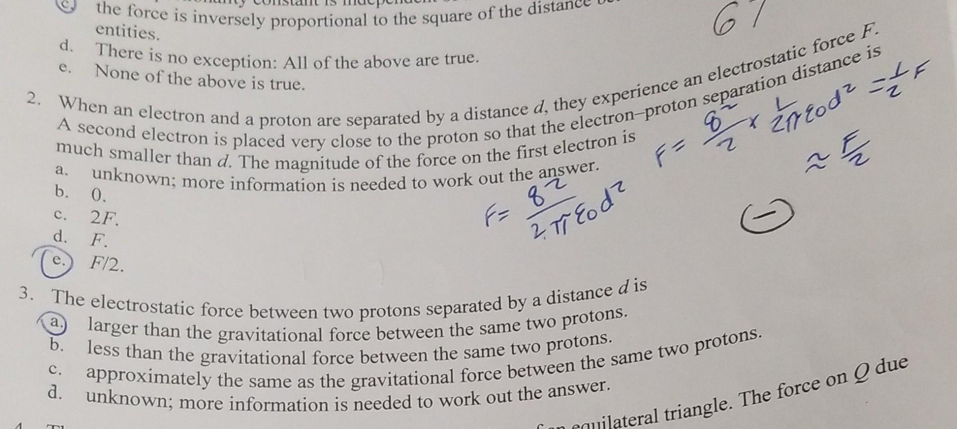 Solved 2. When An Electron And A Proton Are Separated By A | Chegg.com