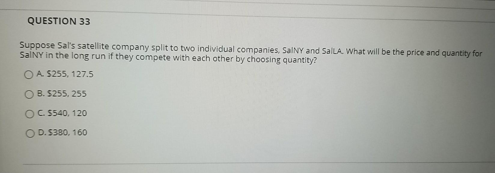 Solved QUESTION 31 Use following information to answer 31-35 | Chegg.com