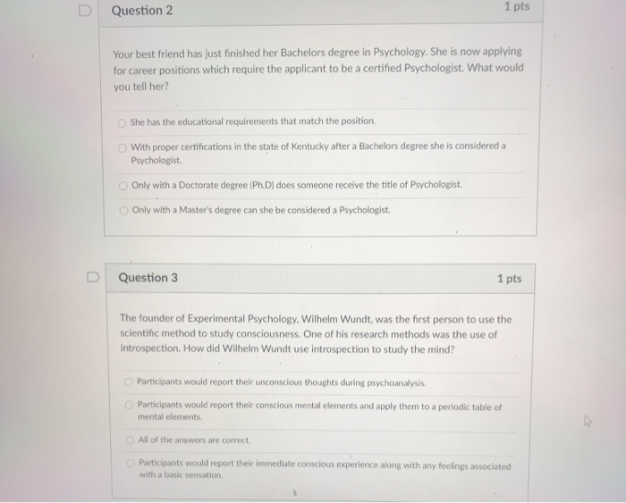 Solved Question 2 1 pts Your best friend has just finished | Chegg.com