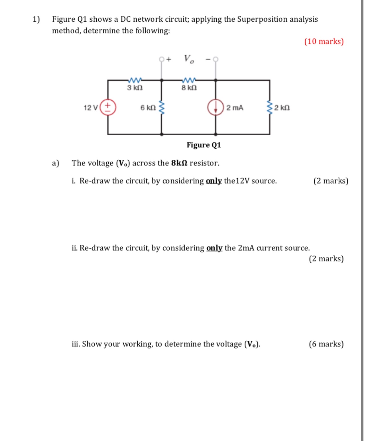 Solved Figure Q1 ﻿shows a DC network circuit; applying the | Chegg.com