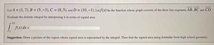 Solved Let A = (1,7), B = (5,-3), C = (8,5), and D = | Chegg.com