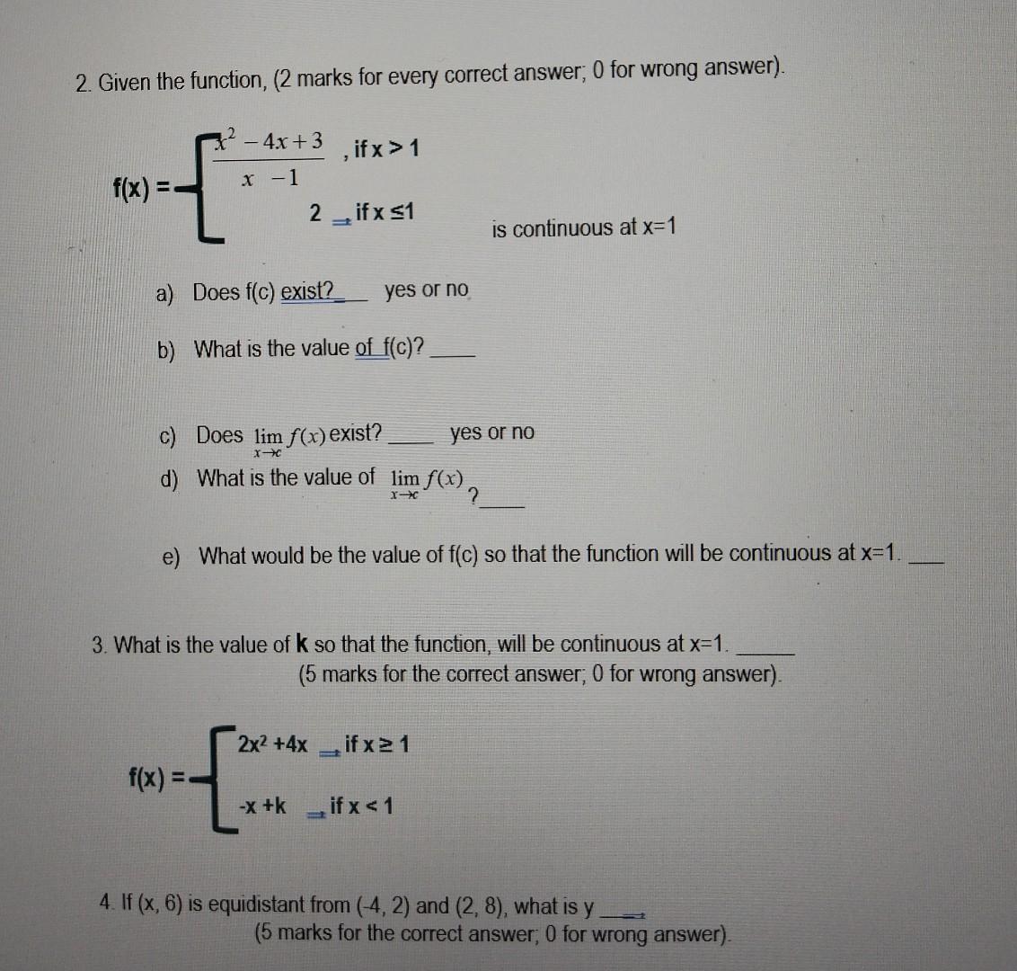 Solved 1. Determine the following from the graph below: (1 | Chegg.com