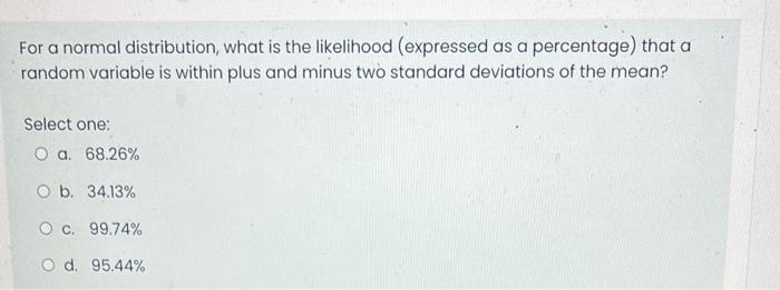 Solved For a normal distribution, what is the likelihood | Chegg.com