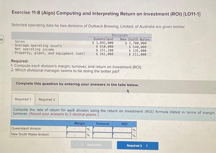 Solved Exercise 11-8 (Algo) Computing And Interpreting | Chegg.com