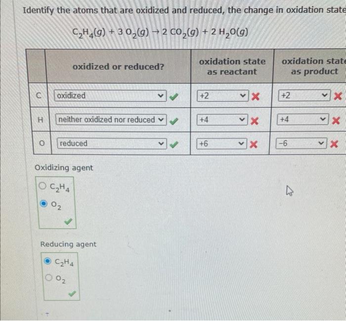 Solved Identify the atoms that are oxidized and reduced the