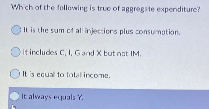 Solved Which of the following is true of aggregate | Chegg.com