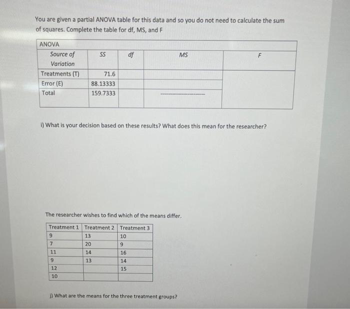 Solved 2. The following table represents sample information | Chegg.com