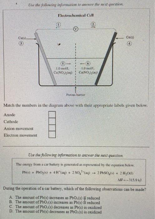 Solved www M 3 The diagram represents the voltaic cell Cool | Chegg.com