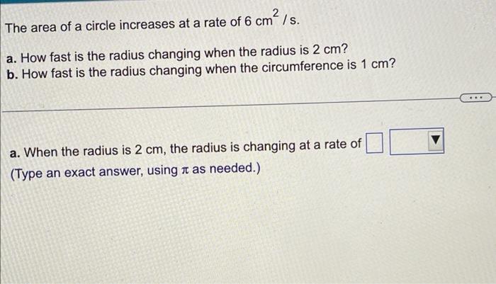 what is the area of a circle with radius 6 cm 1