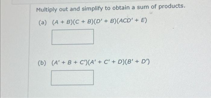 Solved Multiply Out And Simplify To Obtain A Sum Of | Chegg.com