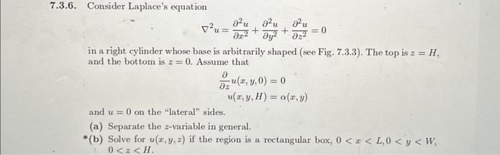 Solved 7.3.6. Consider Laplace's Equation | Chegg.com