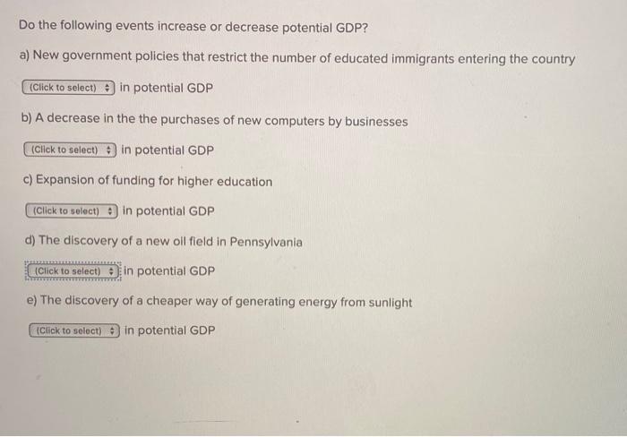 Solved Do the following events increase or decrease | Chegg.com