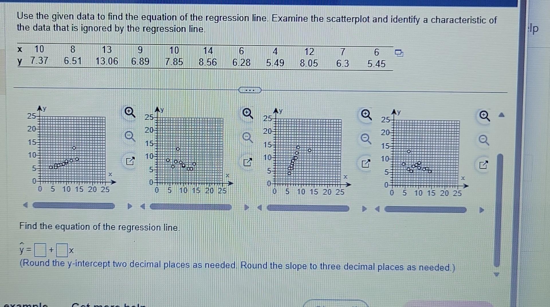 Solved Use the given data to find the equation of the | Chegg.com