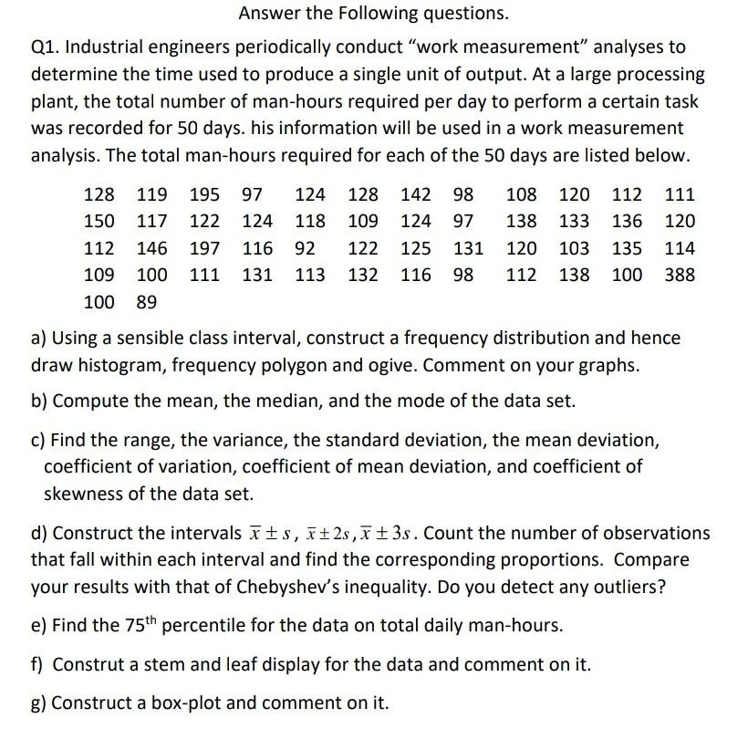 Solved Answer the Following questions. Q1. Industrial | Chegg.com