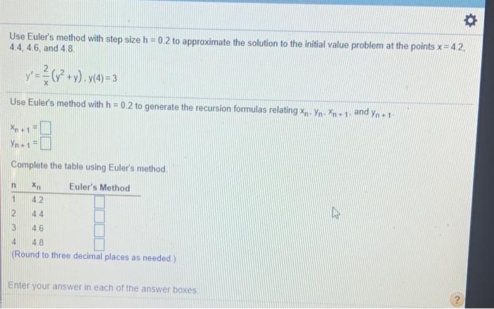 Solved Use Euler's method with step size h = 0.2 to | Chegg.com