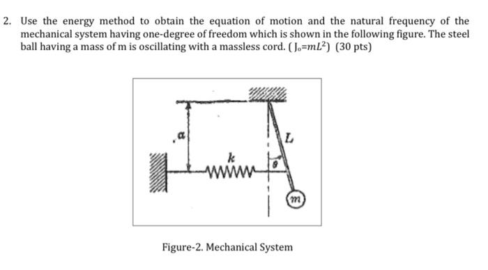 Solved 2. Use the energy method to obtain the equation of | Chegg.com