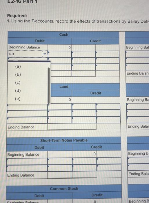 Solved Required information E2-16 (Algo) Analyzing the | Chegg.com