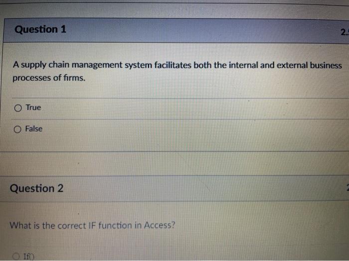 Solved Question 1 2. A Supply Chain Management System | Chegg.com