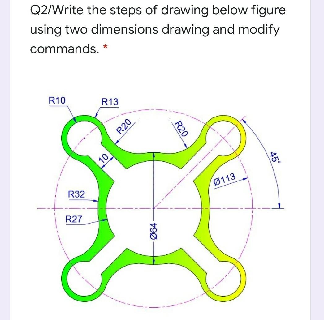 Solved Q2 Write the steps of drawing below figure using two