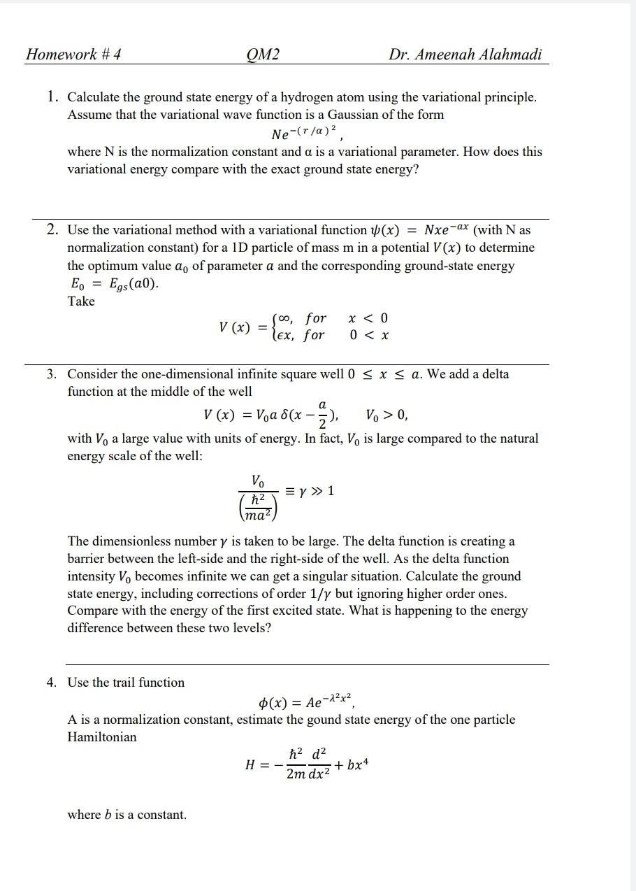 Solved Homework 4 Om2 Dr Ameenah Alahmadi 1 Calculate Chegg Com