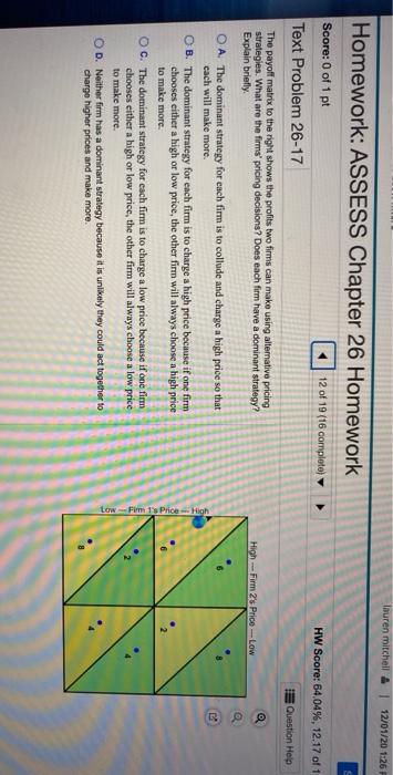 Solved Homework: ASSESS Chapter 26 Homework HW Score of 1 | Chegg.com
