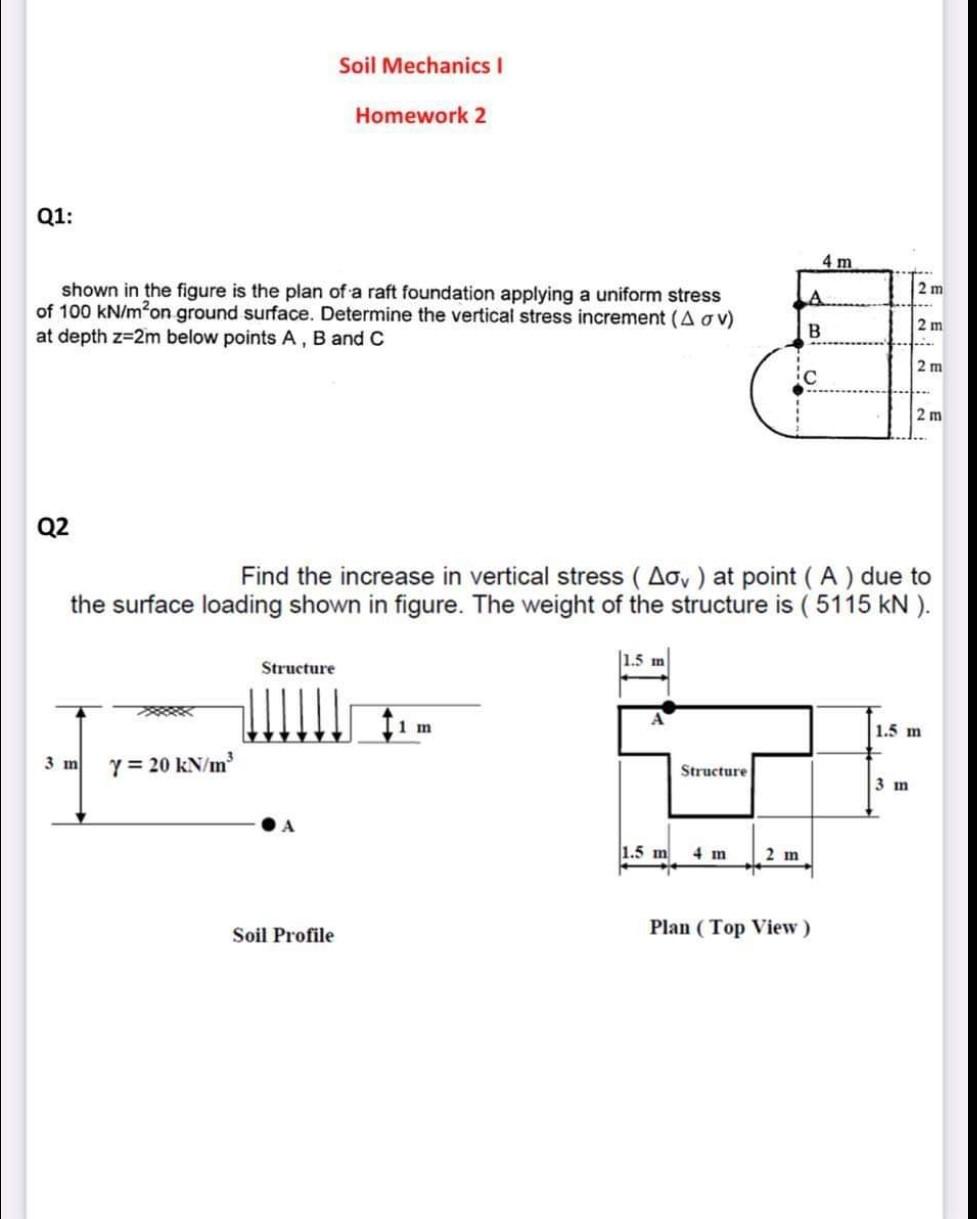 Solved Soil Mechanics Homework 2 Q1: 4 M 2 M Shown In The | Chegg.com