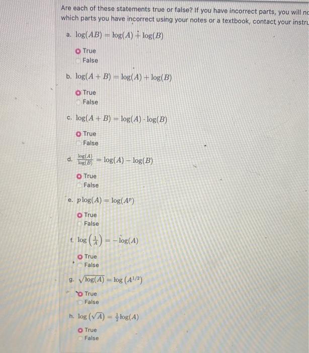 Solved Are each of these statements true or faise? If you | Chegg.com