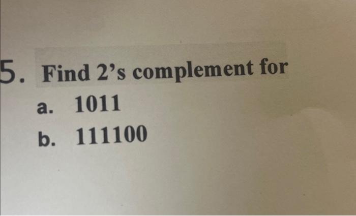 find 2's complement of 1011