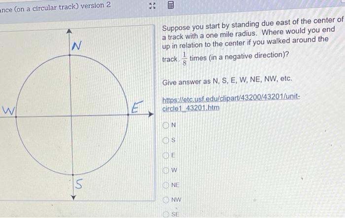 Solved ance (on a circular track) version 2 N Suppose you | Chegg.com