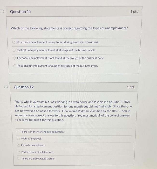 Solved D Question 11 1 pts Which of the following statements | Chegg.com