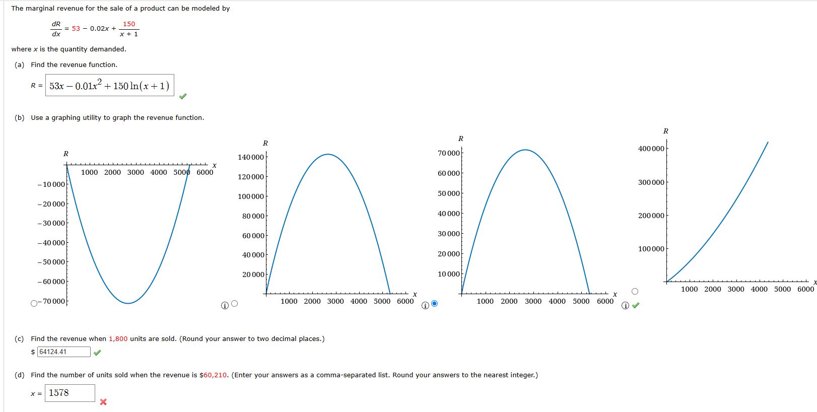 Solved Find the change in profit P for the given marginal. | Chegg.com