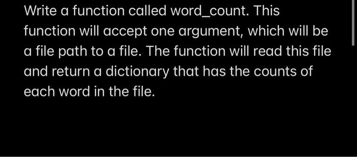 Solved Write a function called word_count. This function | Chegg.com