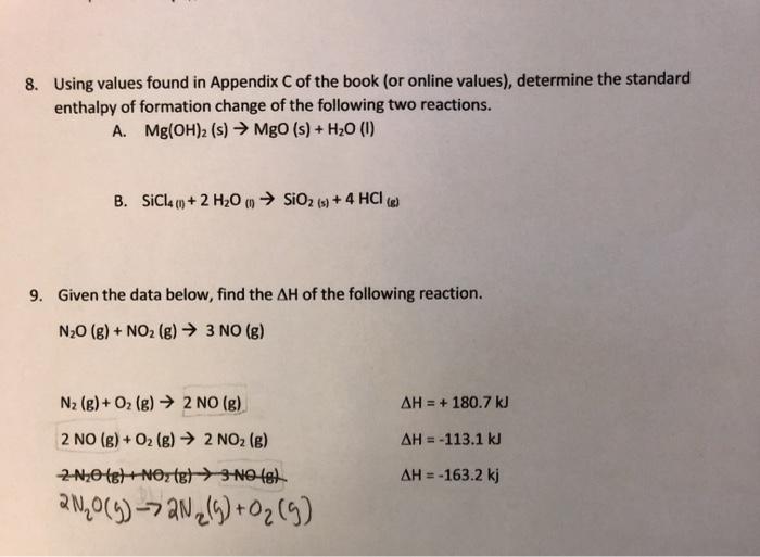 Solved 8. Using values found in Appendix C of the book (or | Chegg.com