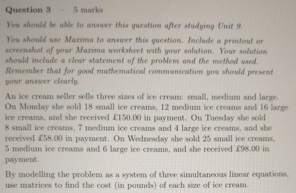 Solved Question 3 5 marks You should be able to answer this | Chegg.com