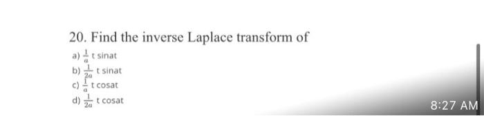 laplace transform of sinat