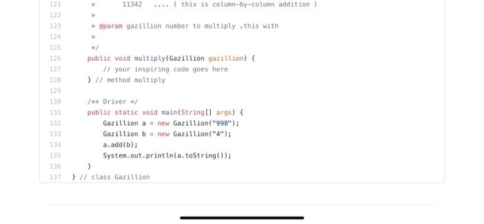 Solved Java programmingComplete this class by writing a | Chegg.com
