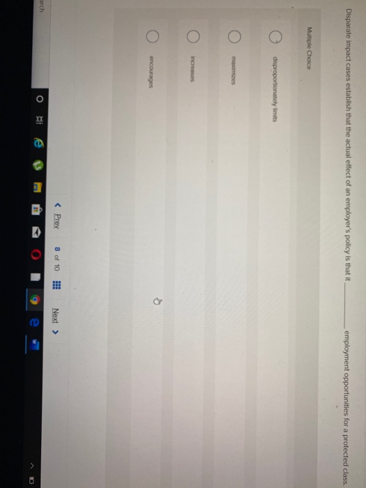 Solved Disparate Impact Cases Establish That The Actual Chegg
