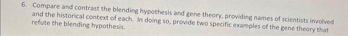 Solved 6. Compare and contrast the blending hypothesis and | Chegg.com