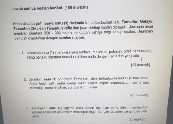 Jawab semua soalan berikut. (100 markah) Anda diminta  Chegg.com