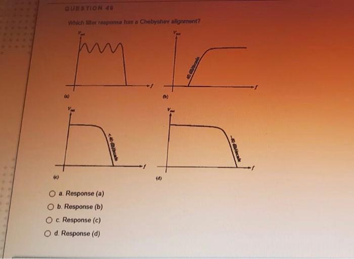 Solved 47. Which of the four responses shown represents that | Chegg.com